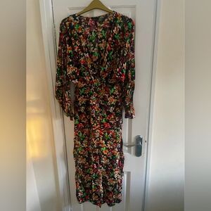 Next Red and Green Sheath Dress with Bishop Sleeves